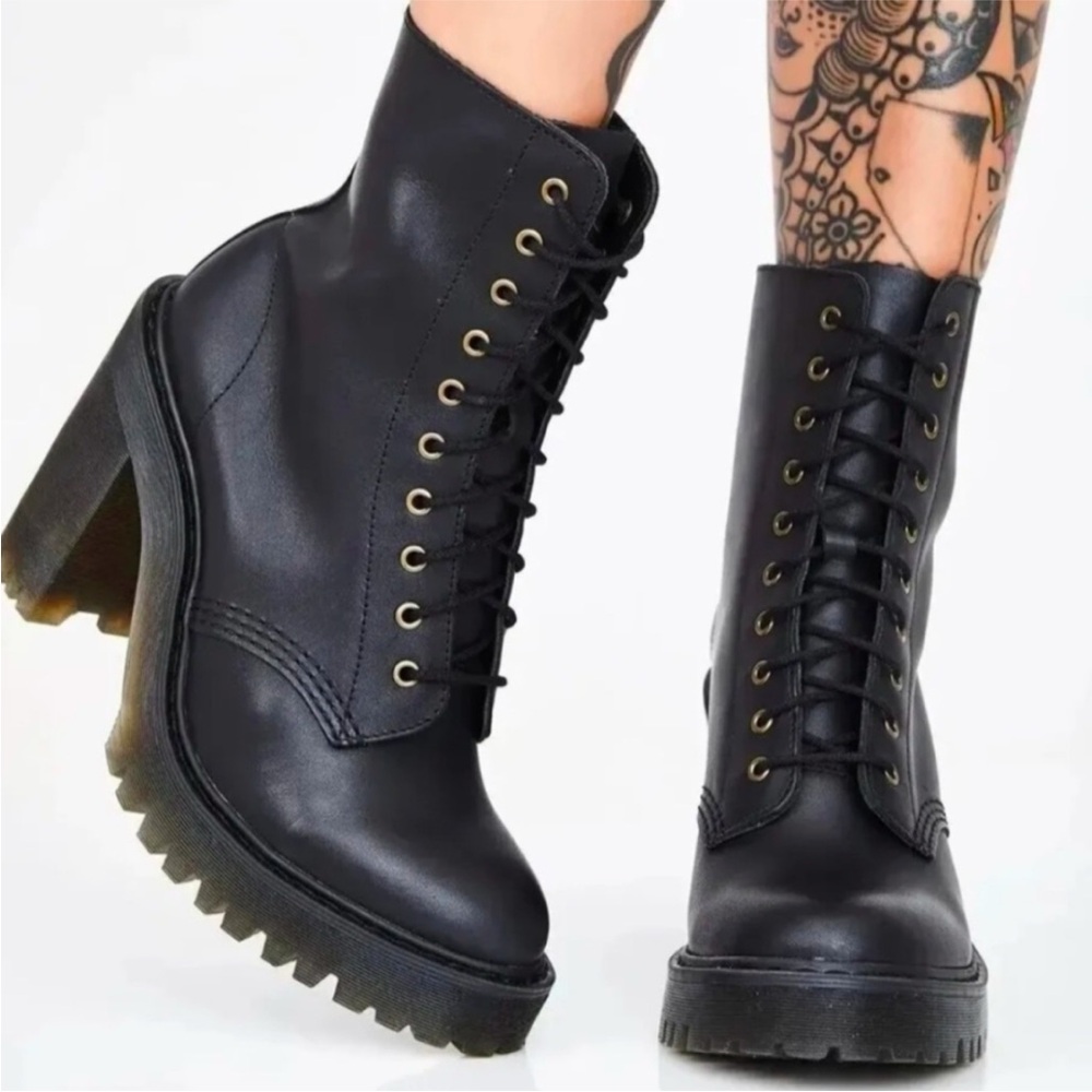 Dr Martens Kendra Black Lace-Up Boots